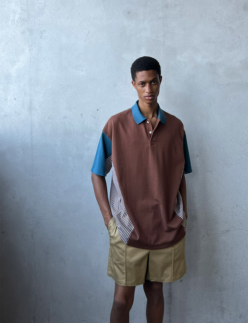 KNIT POLO OVER SIZED SHIRT