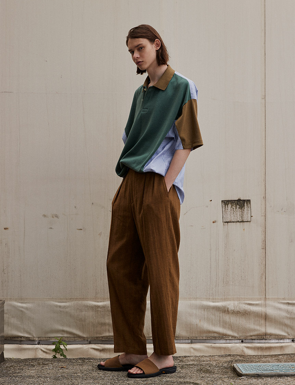 KNIT POLO OVER SIZED SHIRT