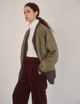 QUILTING MIX MOHAIR CARDIGAN