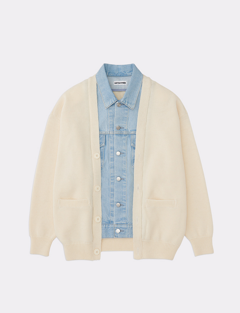 DENIM MIX CARDIGAN