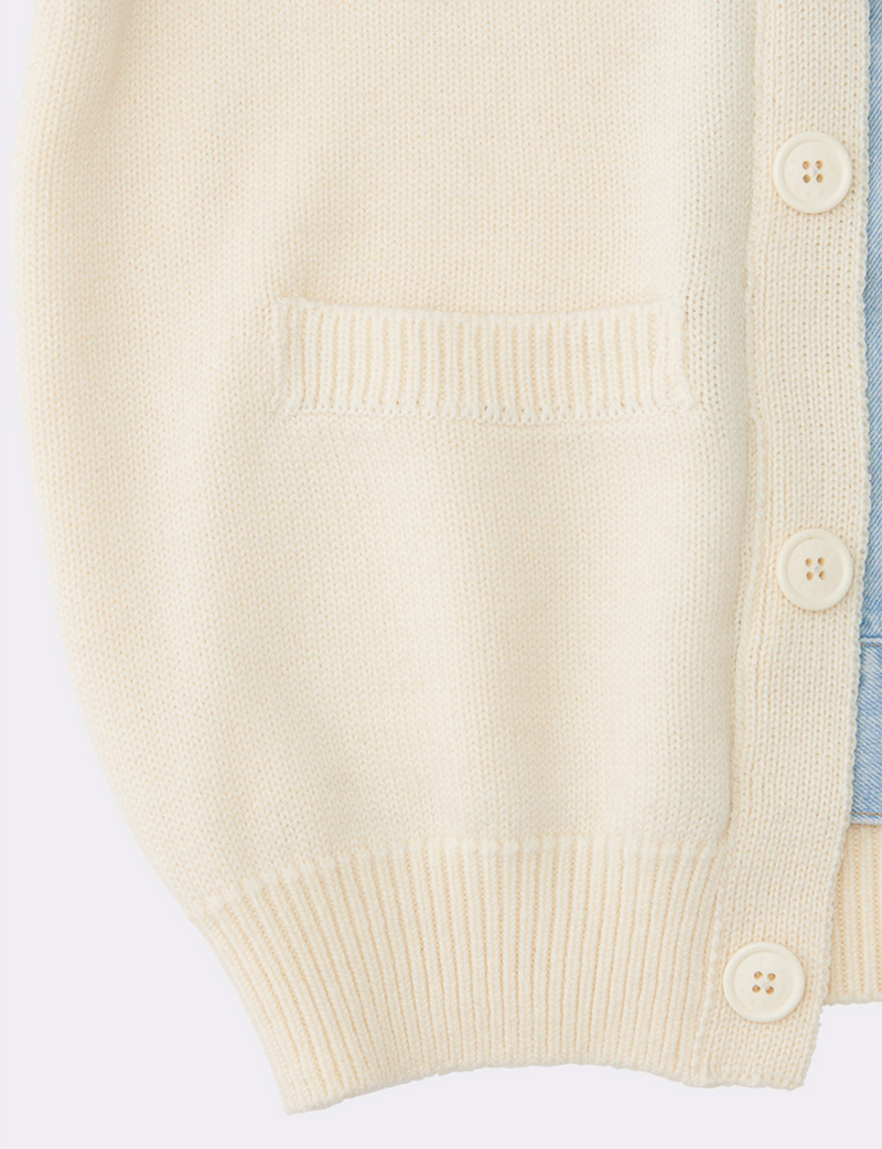 DENIM MIX CARDIGAN
