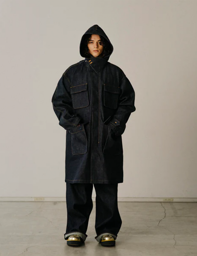 DENIM MILITARY COAT