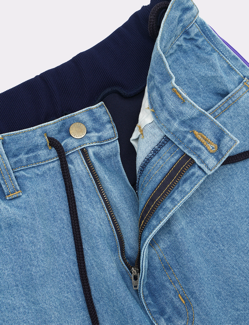 JERSEY MERGING DENIM PANTS