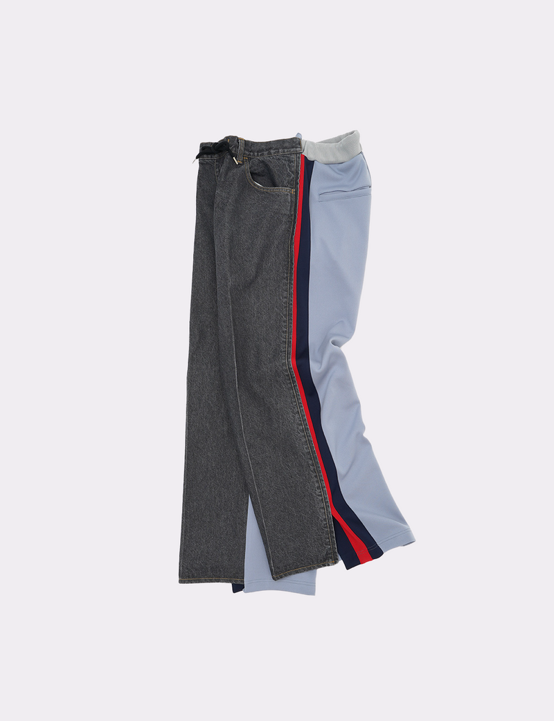 JERSEY MERGING DENIM PANTS