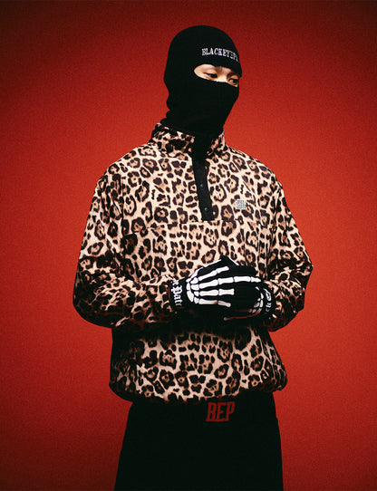 OG LABEL LEOPARD PATTERNED PULLOVER FLEECE