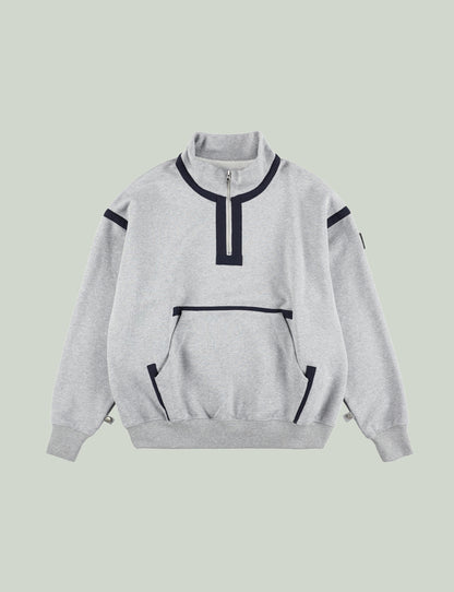 QUARTER ZIP SWEATSHIRT – HEATHER GREY