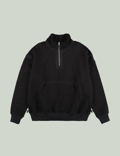 QUARTER ZIP SWEATSHIRT – BLACK