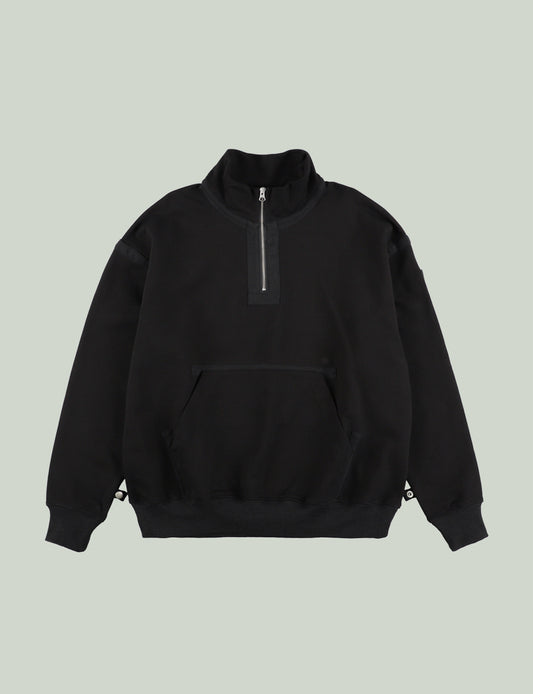 QUARTER ZIP SWEATSHIRT – BLACK