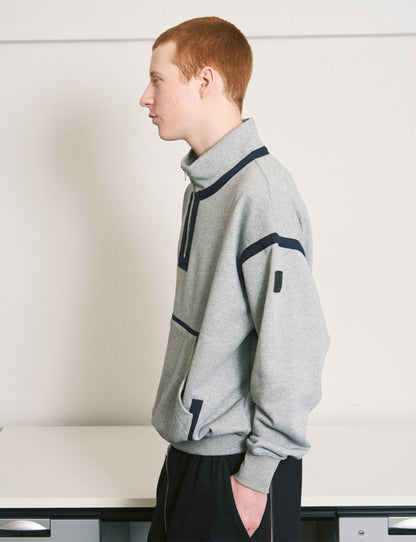 QUARTER ZIP SWEATSHIRT – HEATHER GREY