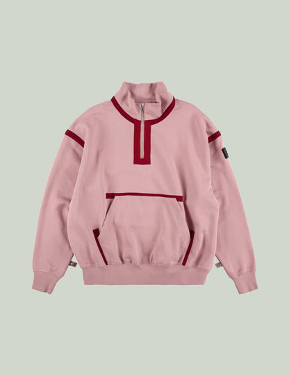 QUARTER ZIP SWEATSHIRT – PINK