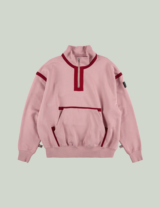 QUARTER ZIP SWEATSHIRT – PINK
