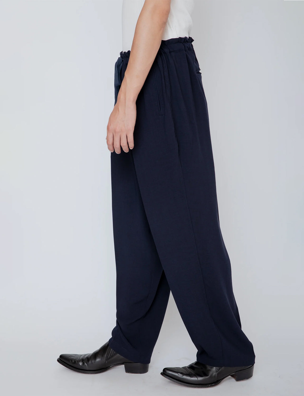 MELANGE TWILL DOUGI PANTS / NAVY
