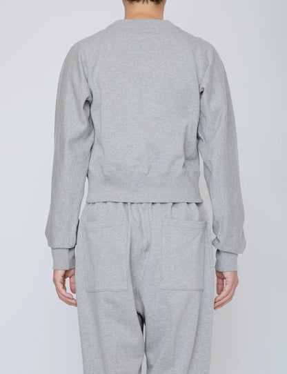 ONE-SIDE KIMONO SLEEVE SWEATSHIRT_TIGHT FIT / TOP GRAY