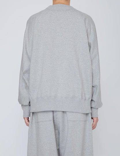ONE-SIDE KIMONO SLEEVE SWEATSHIRT_LOOSE FIT / TOP GRAY