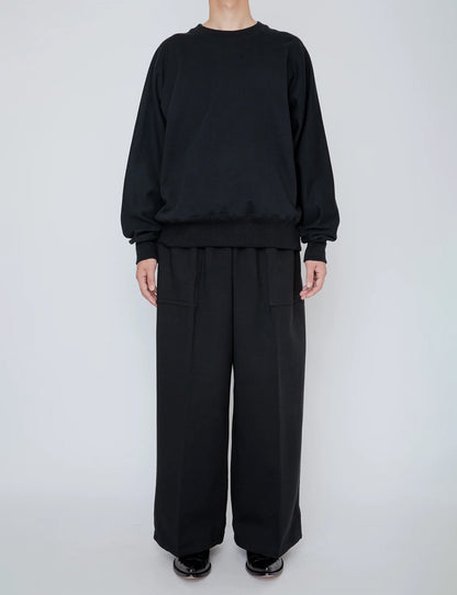 ONE-SIDE KIMONO SLEEVE SWEATSHIRT_LOOSE FIT / BLACK