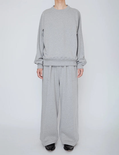 ONE-SIDE KIMONO SLEEVE SWEATSHIRT_LOOSE FIT / TOP GRAY