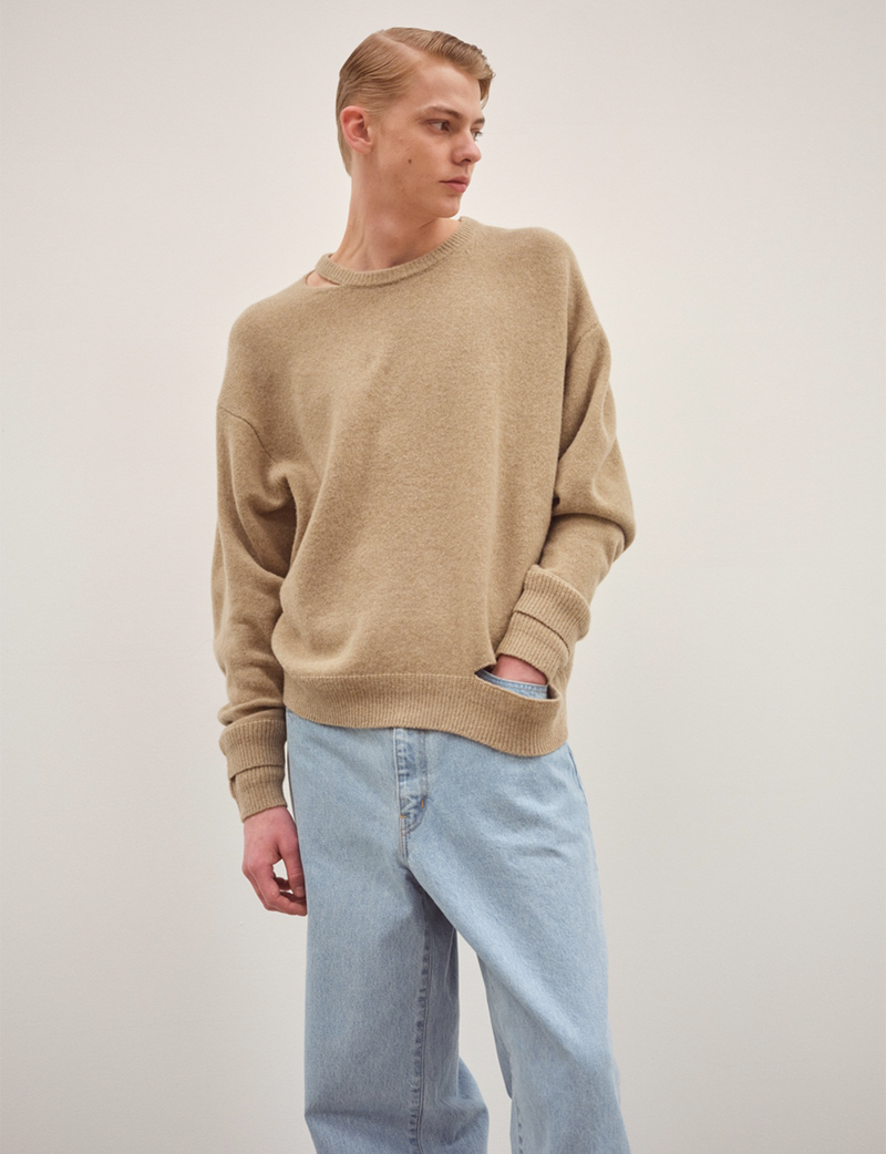 DOUBLE CUFF SLIT KNIT