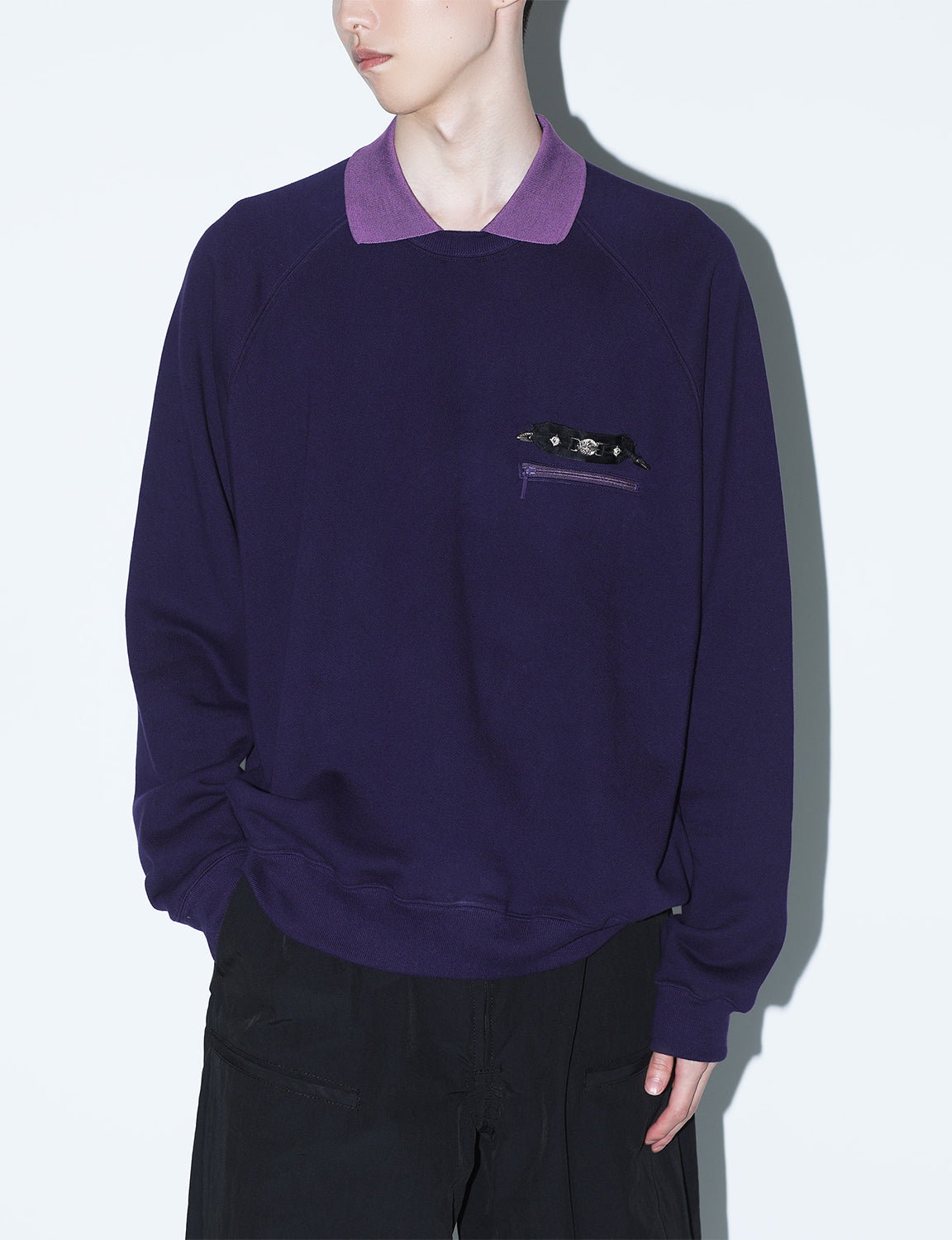 POLO COLLAR SWEATSHIRT