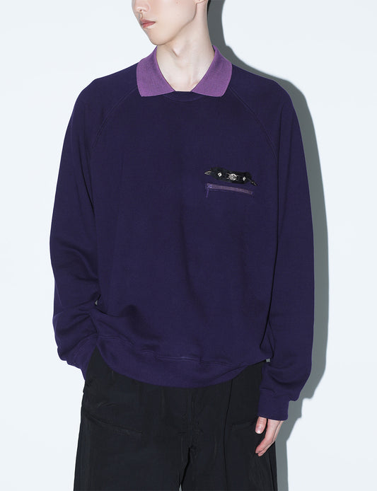 POLO COLLAR SWEATSHIRT