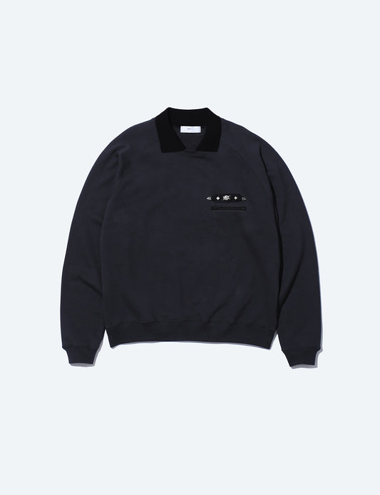 POLO COLLAR SWEATSHIRT