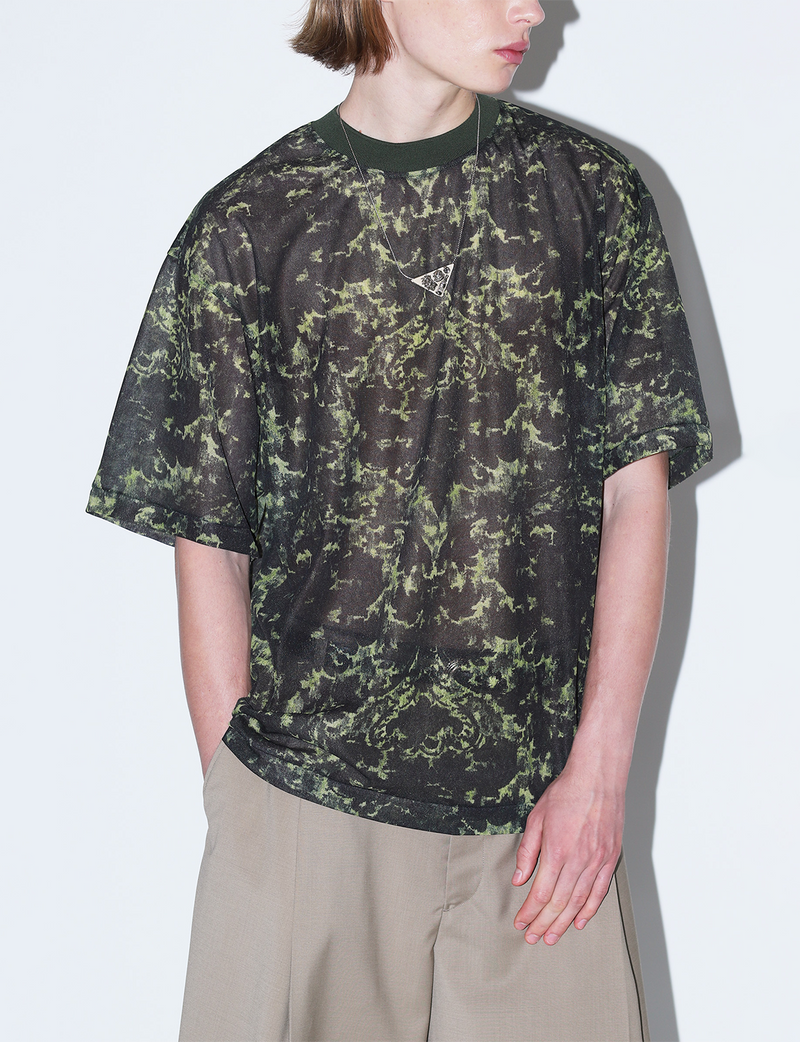 SHEER JERSEY PRINT T-SHIRT