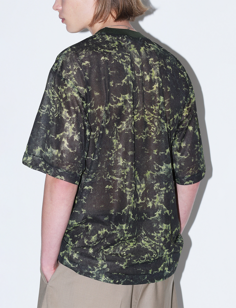 SHEER JERSEY PRINT T-SHIRT