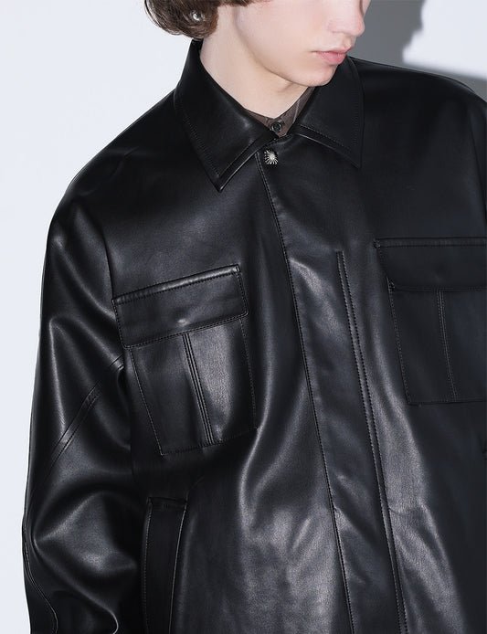 LEATHER SHIRT BLOUSON