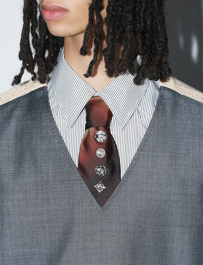 METAL CONCHO TIE ORANGE