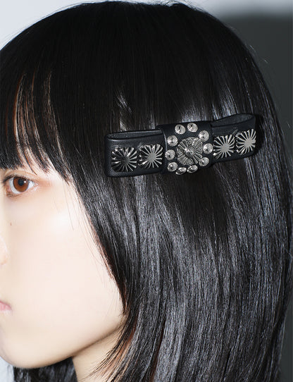CONCHO LEATHER BARRETTE