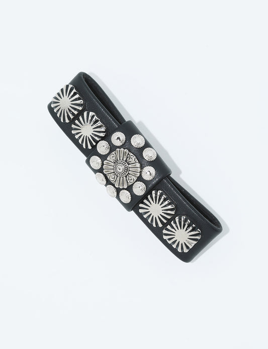 CONCHO LEATHER BARRETTE