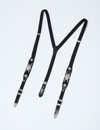 METAL LEATHER SUSPENDERS