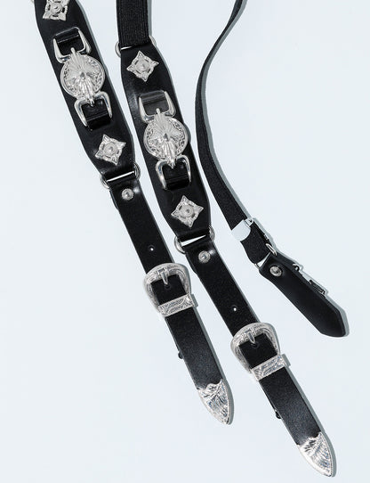 METAL LEATHER SUSPENDERS