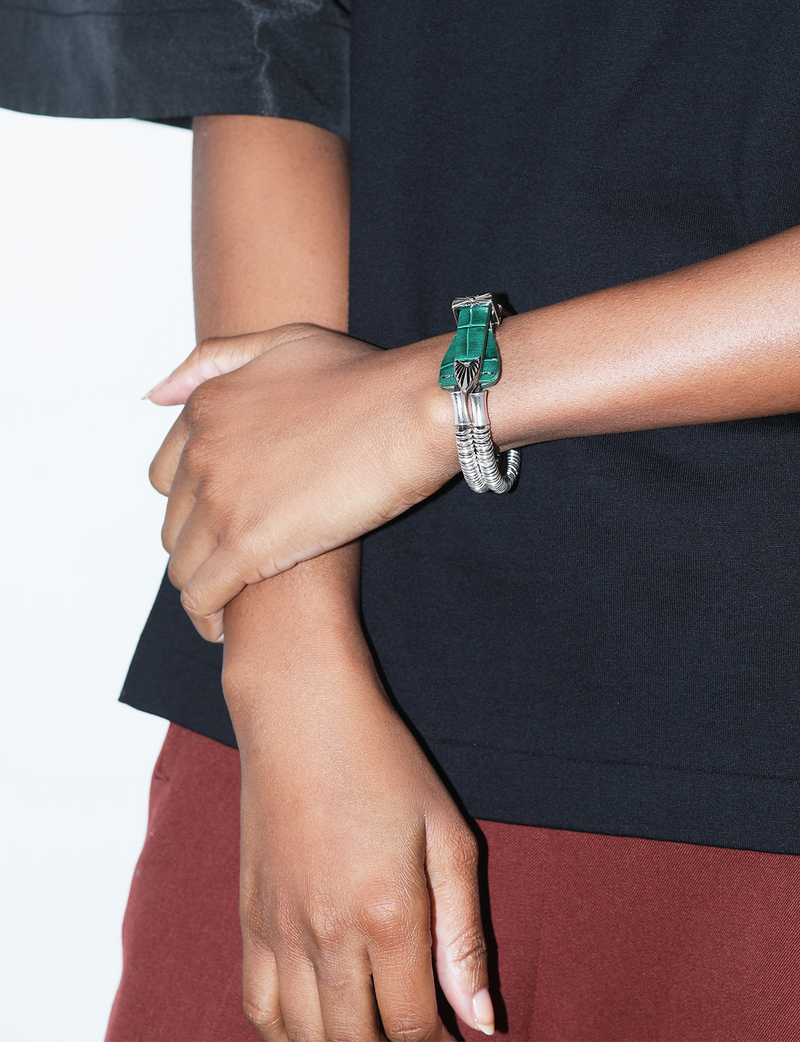 BEADS LEATHER BANGLE