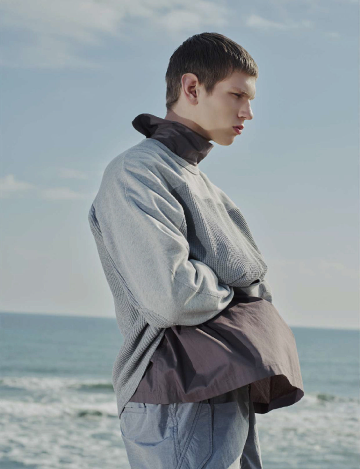 SWEAT SHIRTS, TYPE P-001 / WAFFLE CREW NECK SWEAT