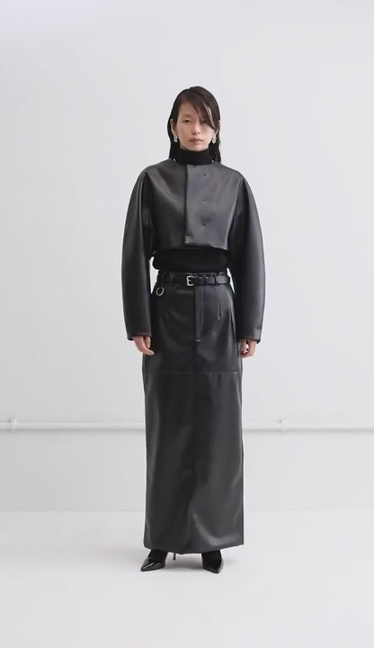 Back Open Skirt / brown