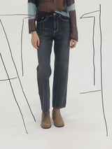 line jeans / black
