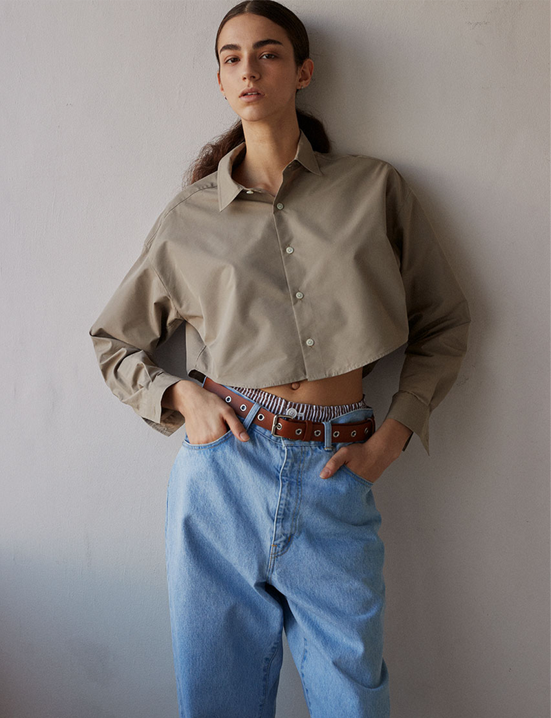 TYPEWRITER CROPPED SHIRT