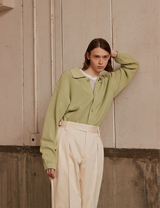 BELTED PIN TUCK TROUSERS