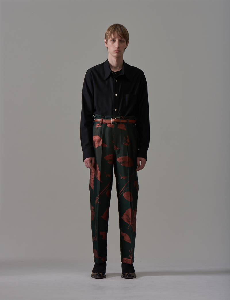 BED j.w. FORD(ベッドフォード) - Hi Waist Trousers Jacquard Pattern ハイウエストトラウザージャガードパターン