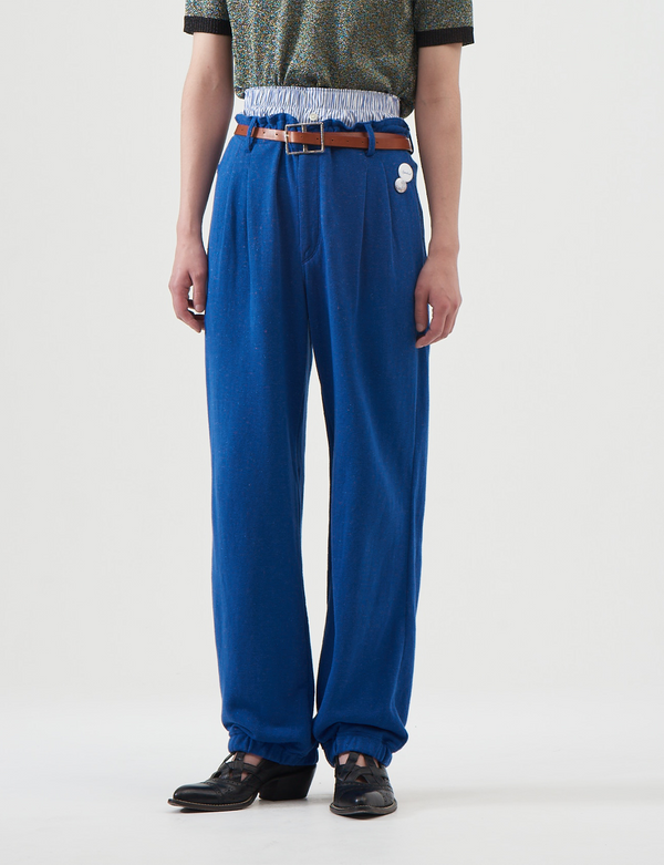 Double-Waist Sweat Pants – Blue