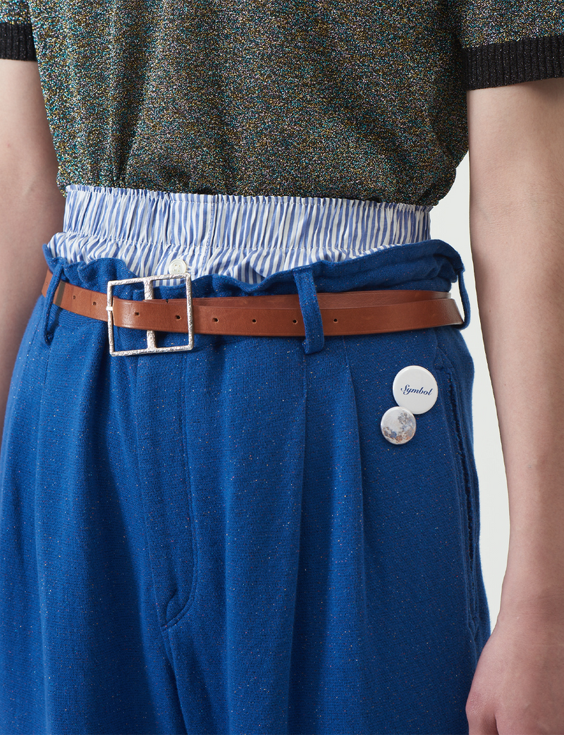 Double-Waist Sweat Pants – Blue