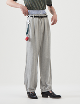 Double-Waist Sweat Pants – Gray