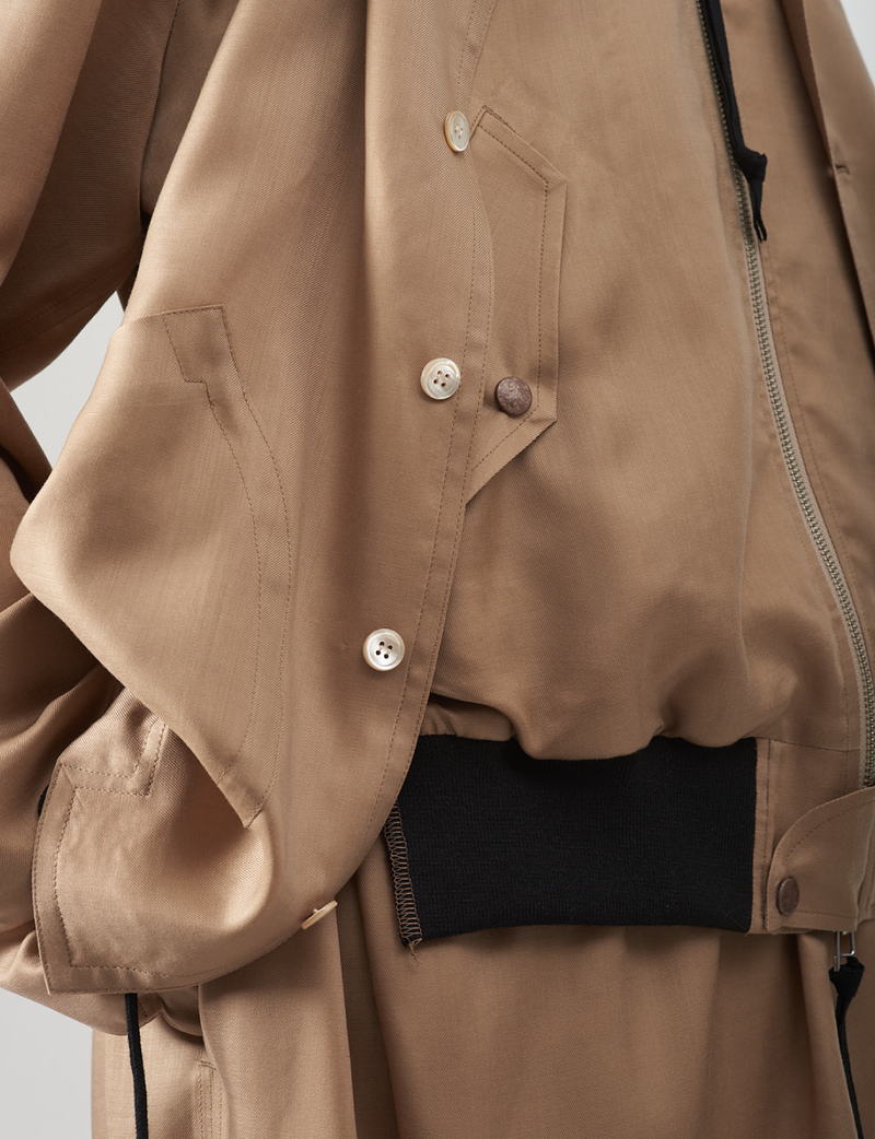 BED j.w. FORD - Layered Bomber Jacket - Camel