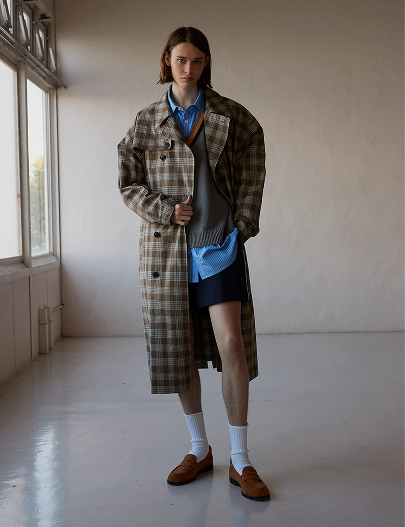 KNIT VEST LAYERED SHIRT