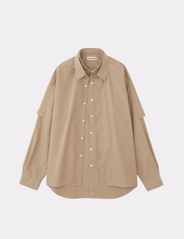 DOUBLE FRONT OVER SIZED SIGNATURE SHIRT