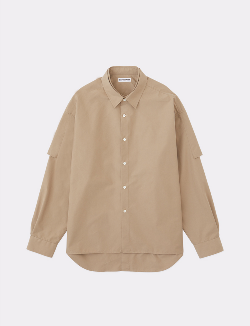DOUBLE FRONT OVER SIZED SIGNATURE SHIRT