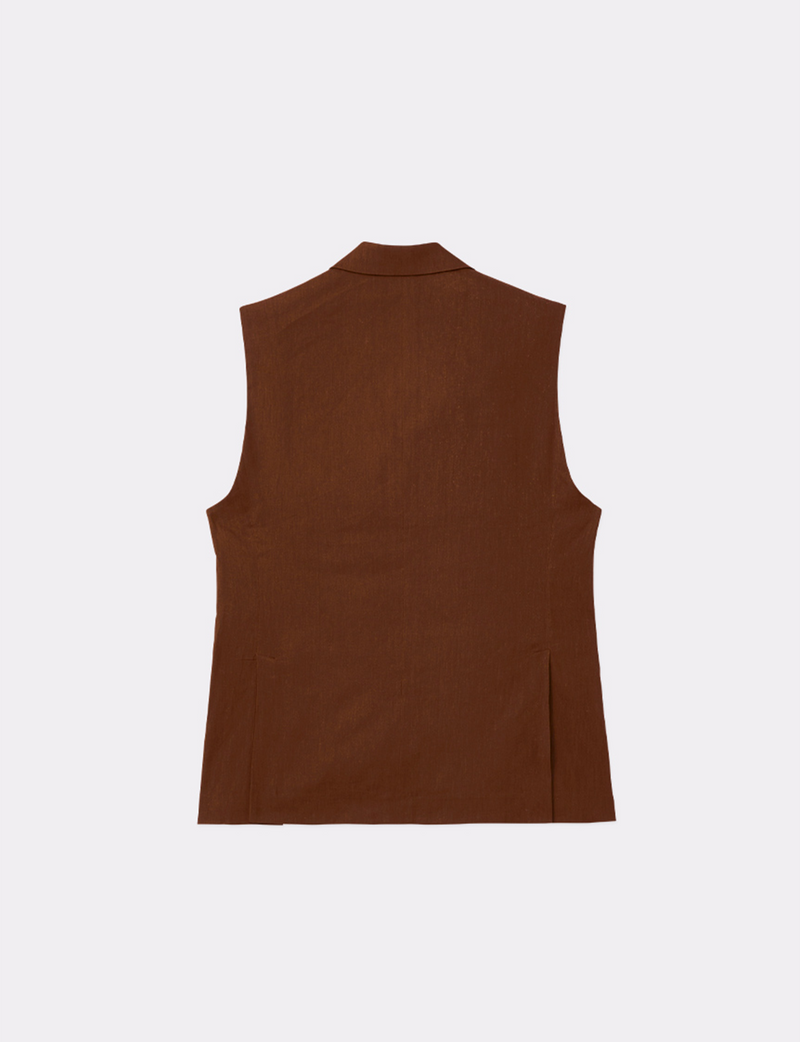 DOUBLE BREASTED NO SLEEVE JACKET