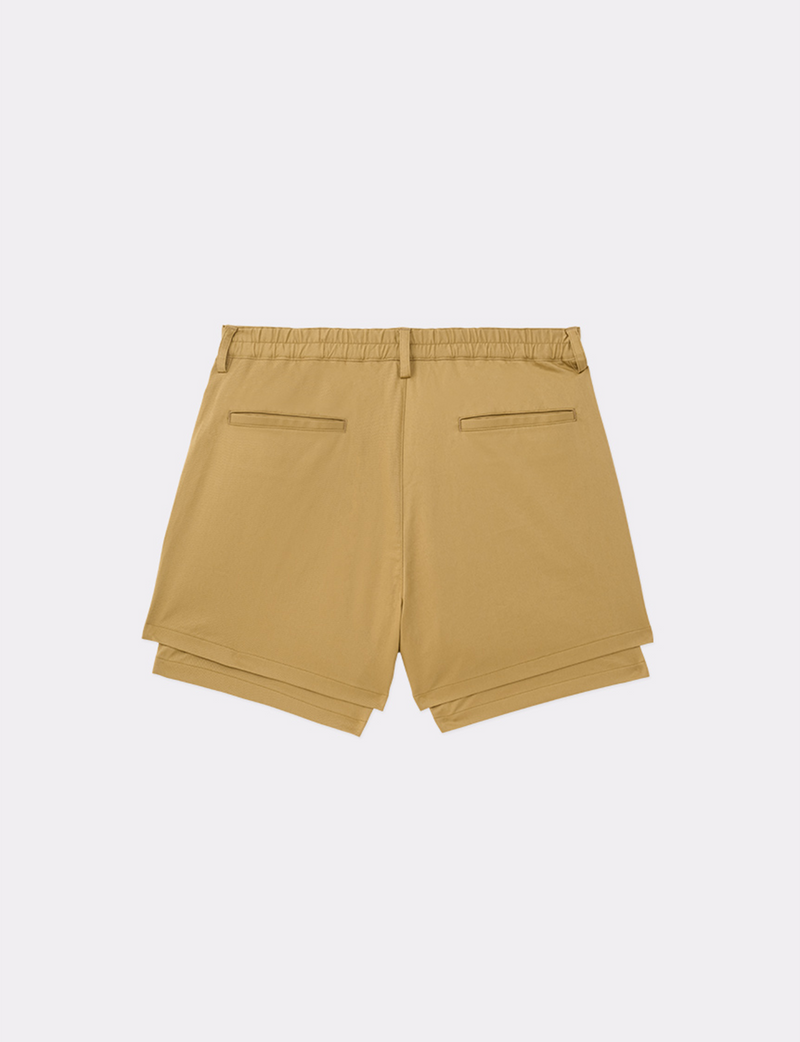BACK LAYERED TWILL SHORTS