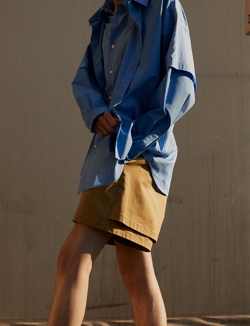 BACK LAYERED TWILL SHORTS
