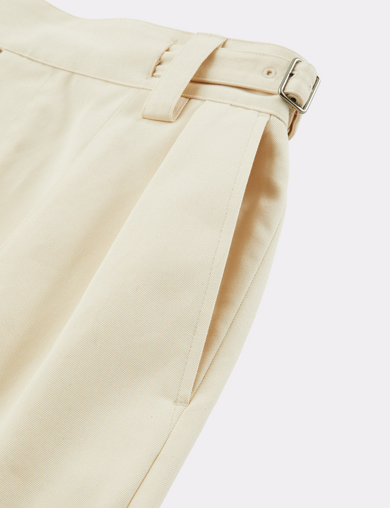 BELTED PIN TUCK TROUSERS